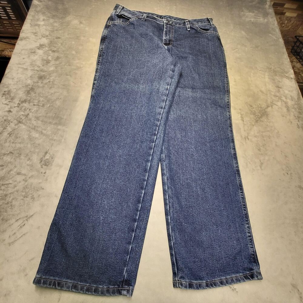 Dickies Jeans Womens 18 Blue Carpenter Wide-Leg Relaxed Fit 5-Pocket